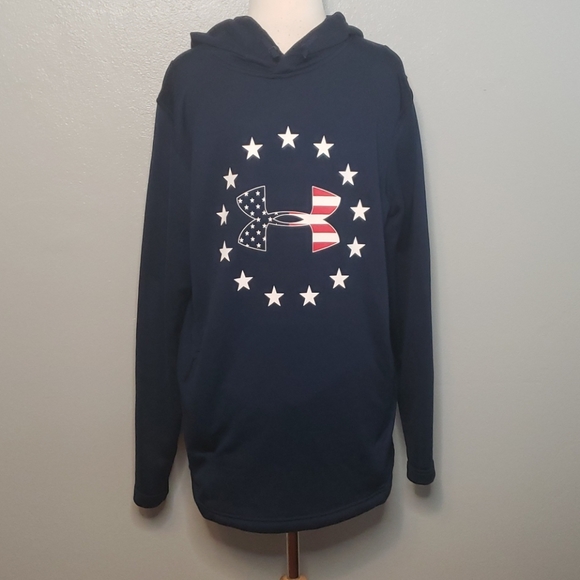 red white and blue under armour hoodie